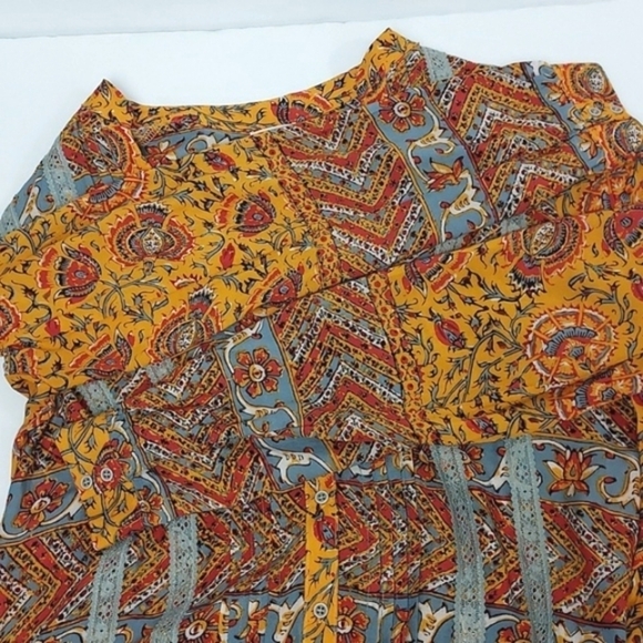 Anthropologie TINY Ismelda Tunic Dress Floral Yellow Printed Long Sleeve Small - Picture 11 of 16